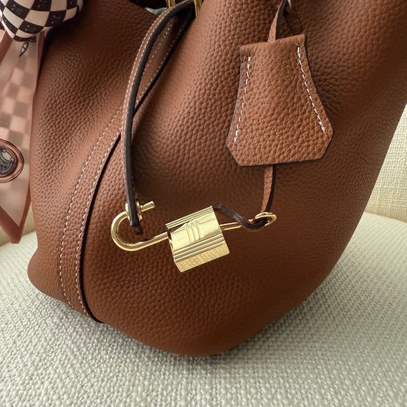 Designer-inspired Picotin 18 Mini Tote Bag in Gold (brown) - Picture 11 of 11